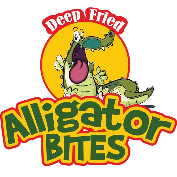 Signmission Safety Sign, 9 in Height, Vinyl, 6 in Length, Alligator Bites D-DC-8-Alligator Bites